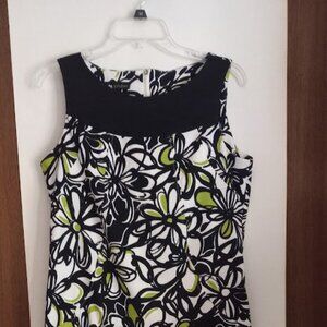 I. N. Studio print midi dress. Green, black and white size 12